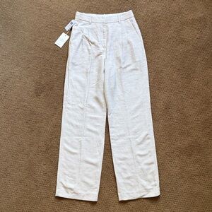 Aritzia NWT The Effortless Pant Linen Natural Ecru 4 Regular